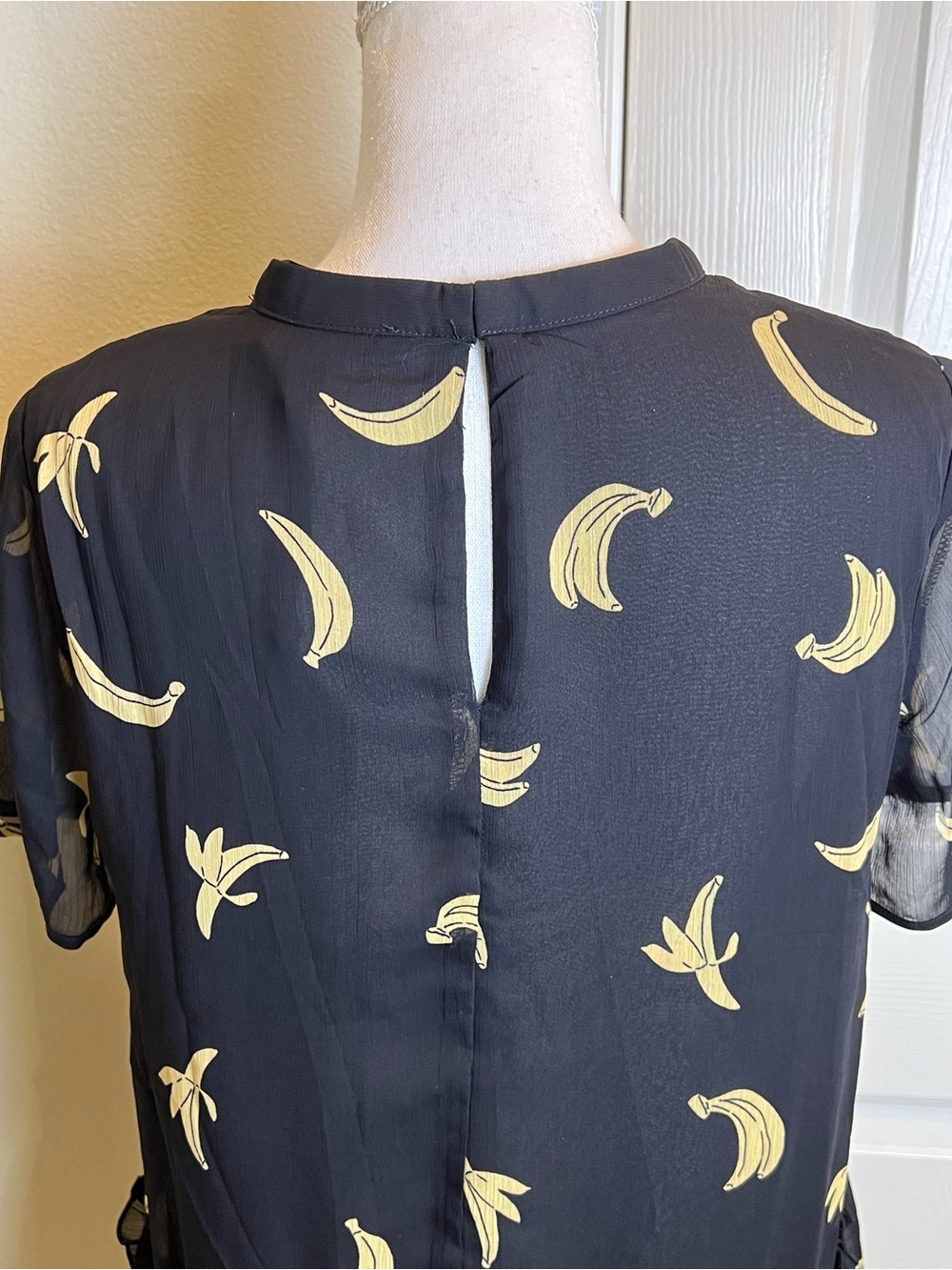 English Factory Banana Print Ruffle Hem Top - Picture 7 of 12